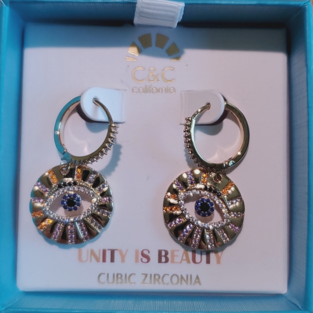 C $ C California Unity is Beauty cubic zirconia earrings